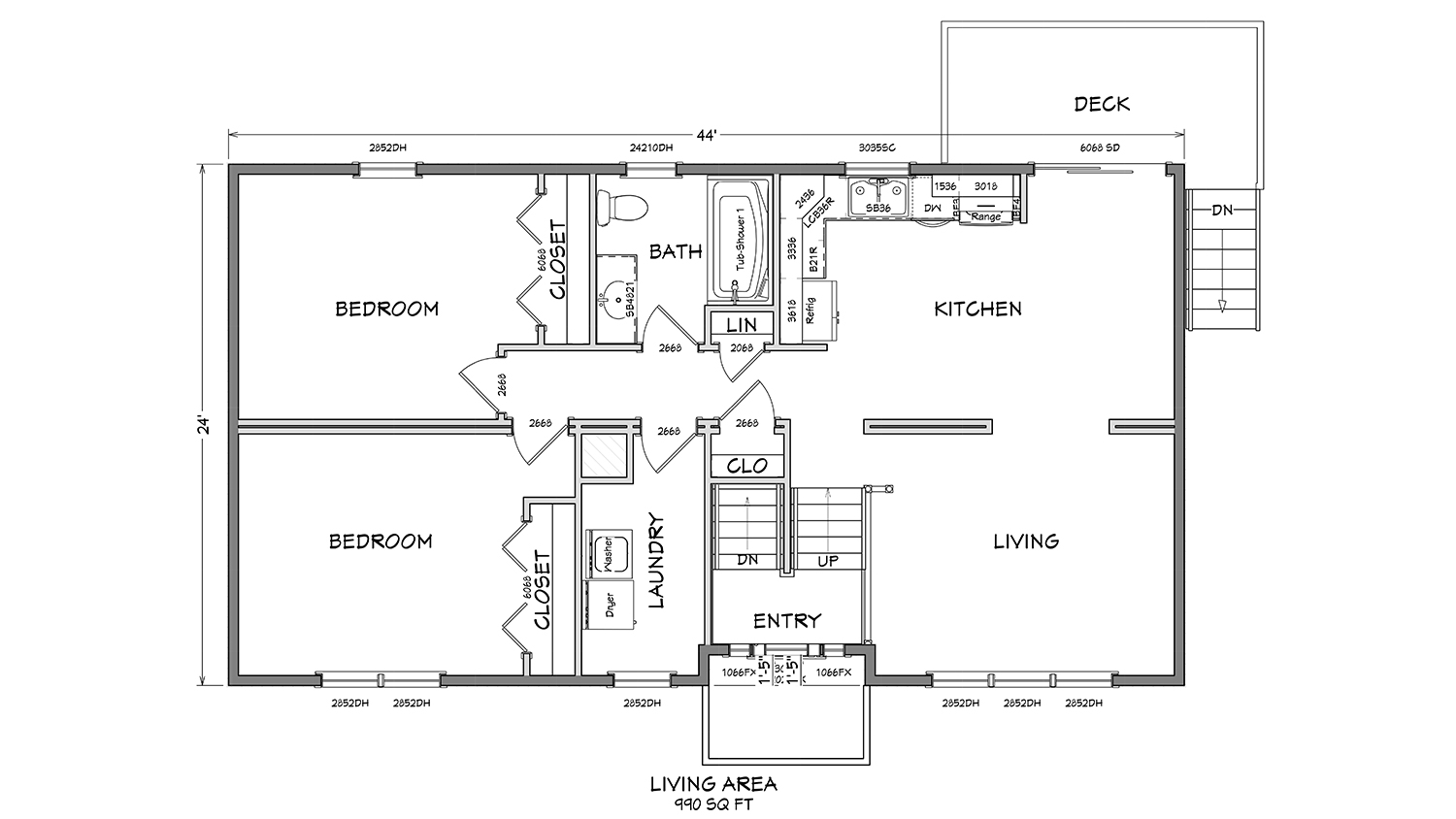 BL001 Cape Cod Modular Home Floor Plan 01 Glenco Inc